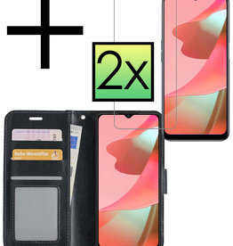 NoXx NoXx OPPO A16s Hoesje Bookcase Zwart Met 2x Screenprotector