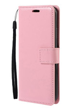 Nomfy Hoesje Geschikt voor OPPO A16s Hoes Bookcase Flipcase Book Cover Met Screenprotector - Hoes Geschikt voor OPPO A16s Hoesje Book Case - Lichtroze