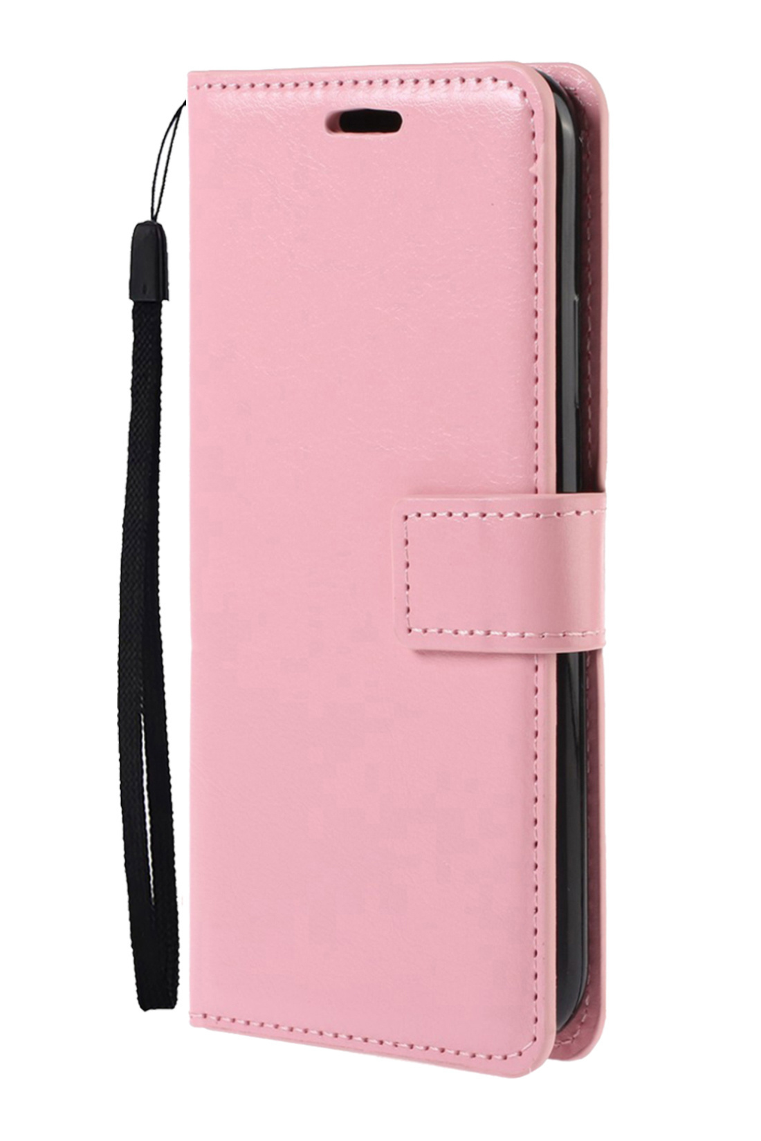 Nomfy Hoesje Geschikt voor OPPO A16s Hoes Bookcase Flipcase Book Cover Met Screenprotector - Hoes Geschikt voor OPPO A16s Hoesje Book Case - Lichtroze