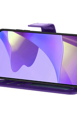 Nomfy Hoesje Geschikt voor OPPO A16s Hoes Bookcase Flipcase Book Cover Met Screenprotector - Hoes Geschikt voor OPPO A16s Hoesje Book Case - Paars