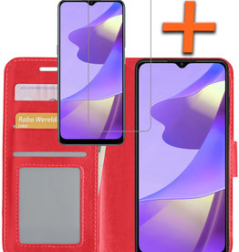 Nomfy Nomfy OPPO A16s Hoesje Bookcase Rood Met Screenprotector