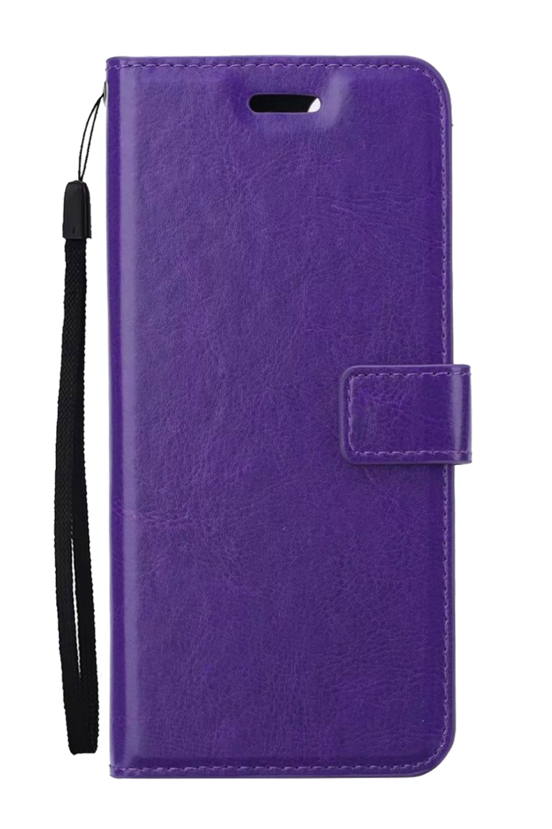 Nomfy Hoesje Geschikt voor OPPO A16s Hoes Bookcase Flipcase Book Cover Met 2x Screenprotector - Hoes Geschikt voor OPPO A16s Hoesje Book Case - Paars