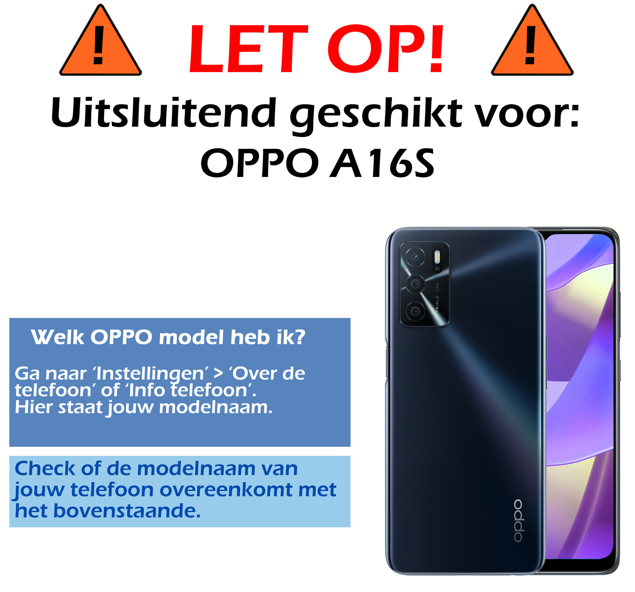 Nomfy OPPO A16s Hoesje Bookcase Met 2x Screenprotector - OPPO A16s Screenprotector 2x - OPPO A16s Book Case Met 2x Screenprotector Bruin