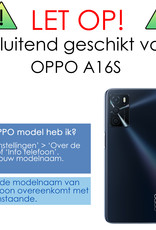 NoXx Hoes Geschikt voor OPPO A16s Hoesje Book Case Hoes Flip Cover Wallet Bookcase Met 2x Screenprotector - Lichtroze