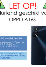 NoXx OPPO A16s Hoesje Bookcase Flip Cover Book Case Met 2x Screenprotector - Lichtroze