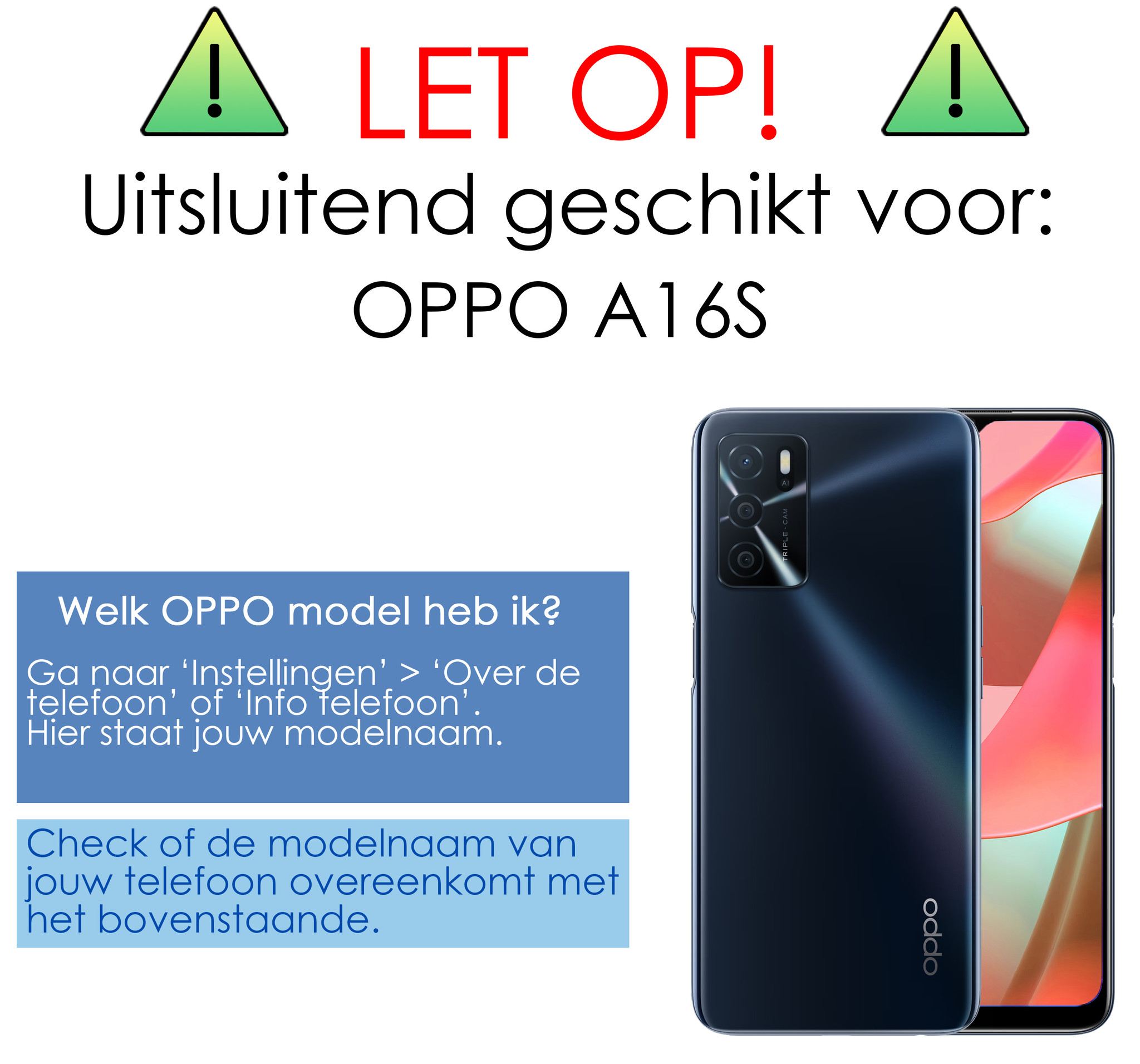 NoXx OPPO A16s Hoesje Back Cover Siliconen Case Hoes Met Screenprotector - Zwart