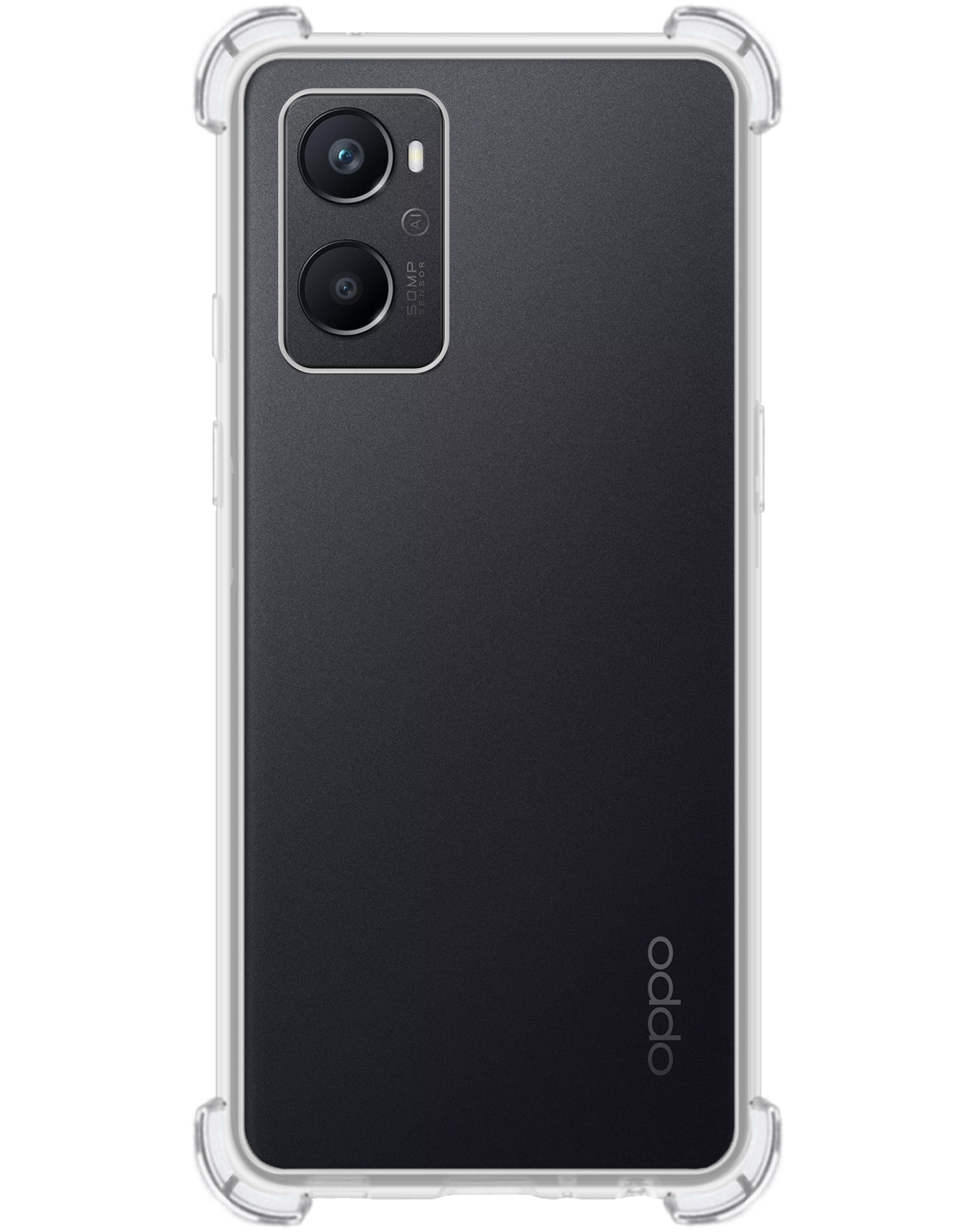 BASEY. Hoes Geschikt voor OPPO A76 Hoesje Shock Proof Case Hoes Siliconen - Hoesje Geschikt voor OPPO A76 Hoes Cover Shockproof - Transparant