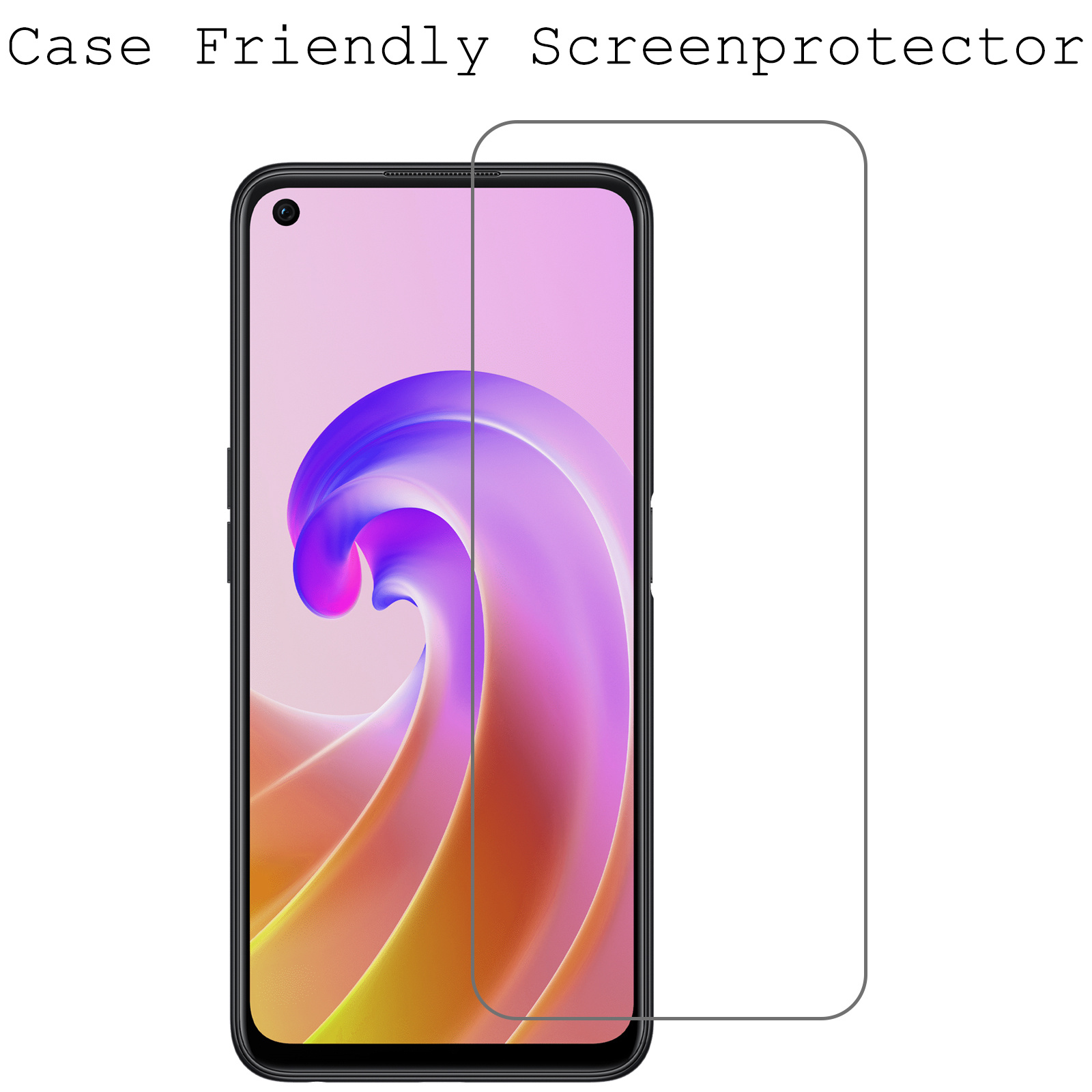 BASEY. OPPO A76 Screenprotector Tempered Glass - OPPO A76 Beschermglas - OPPO A76 Screen Protector 2 Stuks