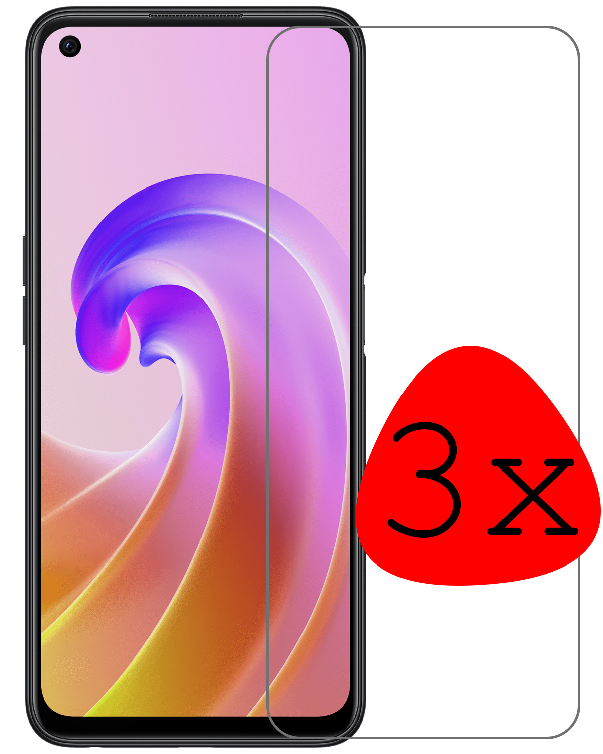 BASEY. Screenprotector Geschikt voor OPPO A76 Screenprotector Tempered Glass - Screenprotector Geschikt voor OPPO A76 Beschermglas Screen Protector Glas - 3 Stuks