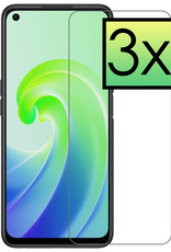 NoXx OPPO A76 Screenprotector Bescherm Glas Gehard - OPPO A76 Screen Protector Tempered Glass - 3x