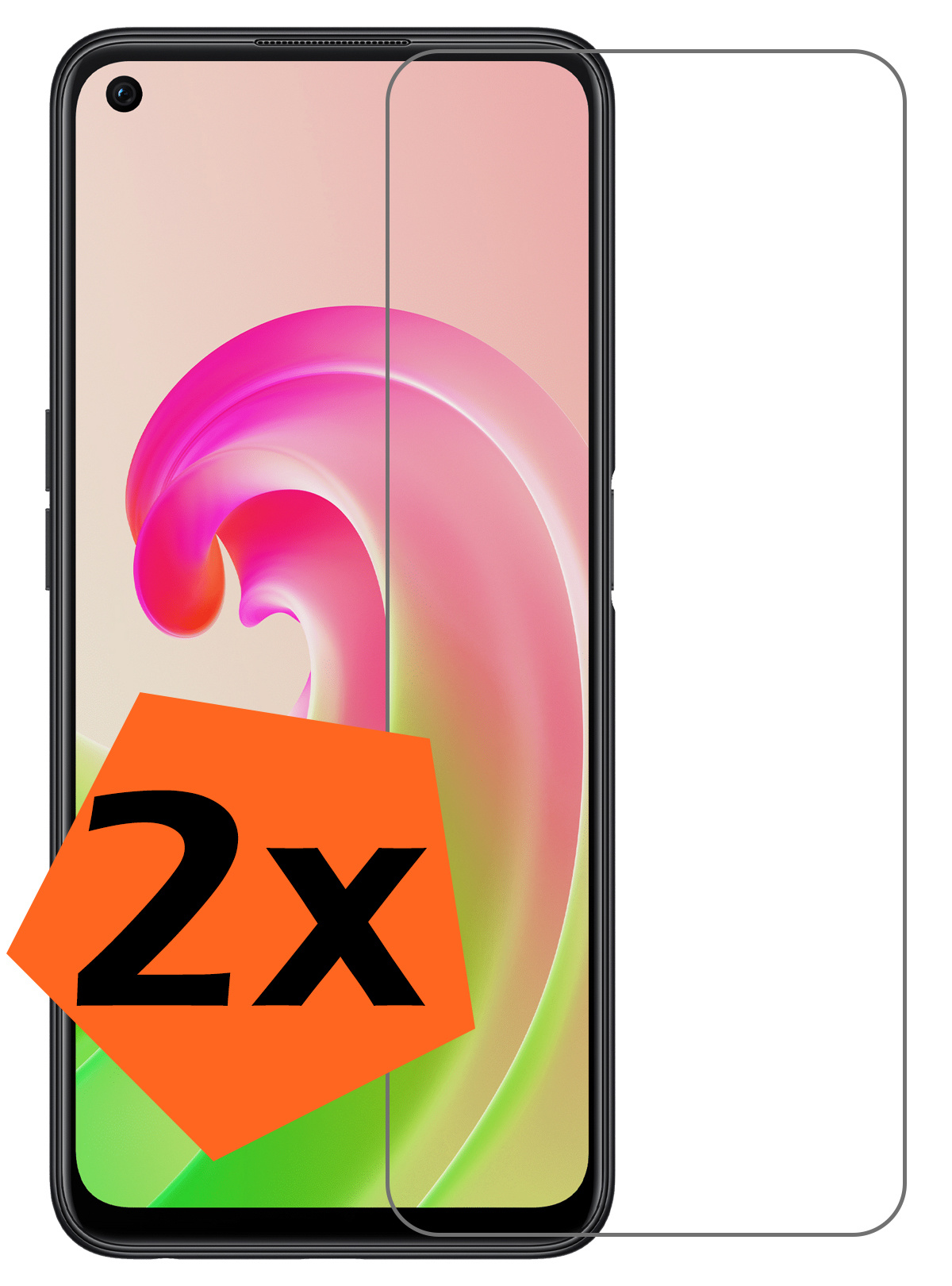 Nomfy Screenprotector Geschikt voor OPPO A76 Screenprotector Bescherm Glas Tempered Glass - Screenprotector Geschikt voor OPPO A76 Screen Protector - 2 PACK