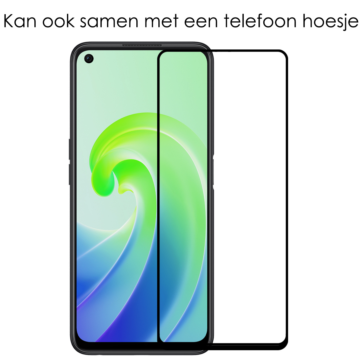 NoXx Screenprotector Geschikt voor OPPO A76 Screenprotector Tempered Glass Gehard Glas Full Cover - 3x