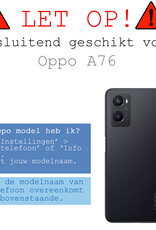 BASEY. Hoes Geschikt voor OPPO A76 Hoesje Siliconen Back Cover Case - Hoesje Geschikt voor OPPO A76 Hoes Cover Hoesje - Donkerblauw