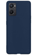 BASEY. Hoes Geschikt voor OPPO A76 Hoesje Siliconen Back Cover Case - Hoesje Geschikt voor OPPO A76 Hoes Cover Hoesje - Donkerblauw