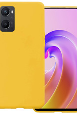 BASEY. Hoes Geschikt voor OPPO A76 Hoesje Siliconen Back Cover Case - Hoesje Geschikt voor OPPO A76 Hoes Cover Hoesje - Geel