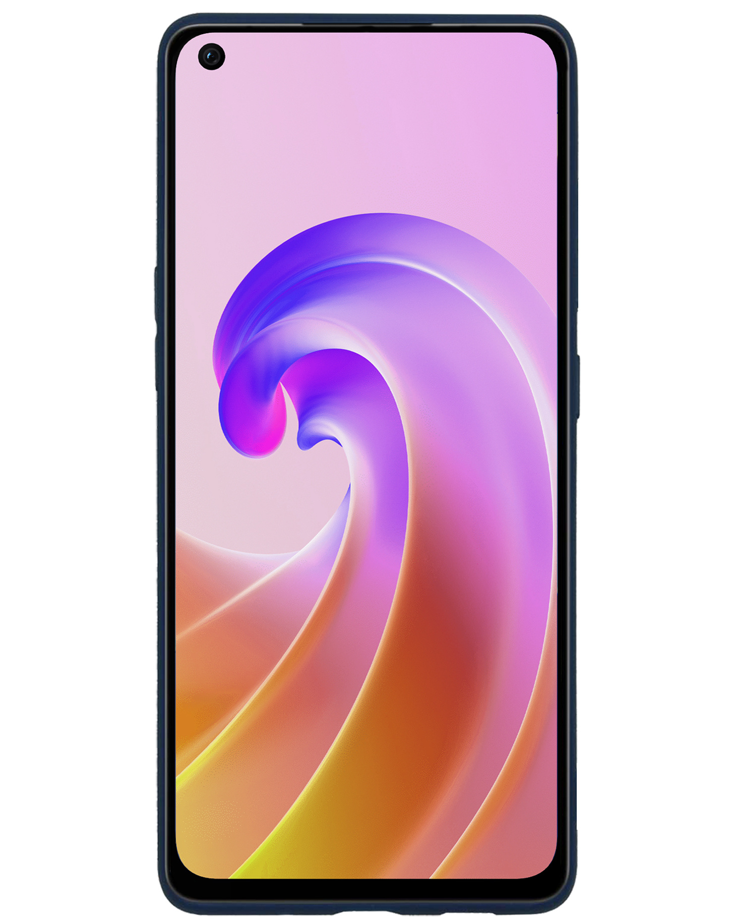 BASEY. Hoes Geschikt voor OPPO A76 Hoesje Siliconen Back Cover Case - Hoesje Geschikt voor OPPO A76 Hoes Cover Hoesje - Donkerblauw