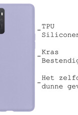 BASEY. Hoes Geschikt voor OPPO A76 Hoesje Siliconen Back Cover Case - Hoesje Geschikt voor OPPO A76 Hoes Cover Hoesje - Lila