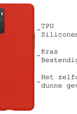 BASEY. Hoes Geschikt voor OPPO A76 Hoesje Siliconen Back Cover Case - Hoesje Geschikt voor OPPO A76 Hoes Cover Hoesje - Rood