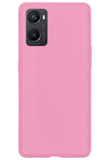 BASEY. Hoes Geschikt voor OPPO A76 Hoesje Siliconen Back Cover Case - Hoesje Geschikt voor OPPO A76 Hoes Cover Hoesje - Lichtroze