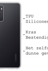 BASEY. Hoes Geschikt voor OPPO A76 Hoesje Siliconen Back Cover Case - Hoesje Geschikt voor OPPO A76 Hoes Cover Hoesje - Transparant