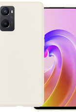 BASEY. Hoes Geschikt voor OPPO A76 Hoesje Siliconen Back Cover Case - Hoesje Geschikt voor OPPO A76 Hoes Cover Hoesje - Wit