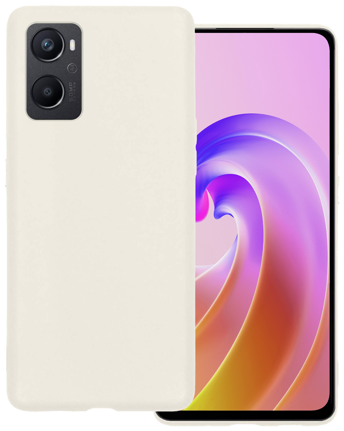 BASEY. Hoes Geschikt voor OPPO A76 Hoesje Siliconen Back Cover Case - Hoesje Geschikt voor OPPO A76 Hoes Cover Hoesje - Wit