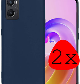 BASEY. BASEY. OPPO A76 Hoesje Siliconen - Donkerblauw - 2 PACK