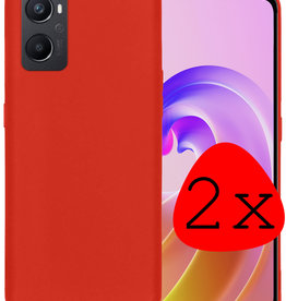 BASEY. BASEY. OPPO A76 Hoesje Siliconen - Rood - 2 PACK
