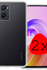 BASEY. Hoes Geschikt voor OPPO A76 Hoesje Siliconen Back Cover Case - Hoesje Geschikt voor OPPO A76 Hoes Cover Hoesje - Transparant - 2 Stuks