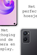 BASEY. Hoes Geschikt voor OPPO A76 Hoesje Siliconen Back Cover Case - Hoesje Geschikt voor OPPO A76 Hoes Cover Hoesje - Transparant - 2 Stuks