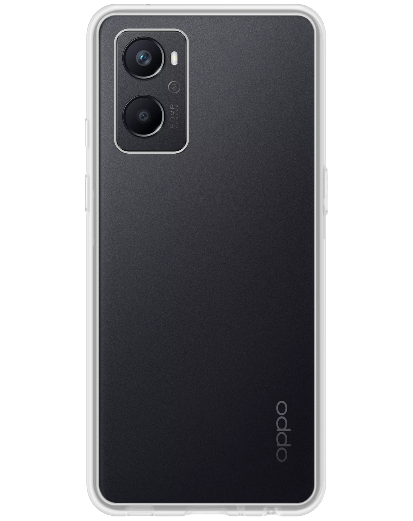 BASEY. Hoes Geschikt voor OPPO A76 Hoesje Siliconen Back Cover Case - Hoesje Geschikt voor OPPO A76 Hoes Cover Hoesje - Transparant - 2 Stuks