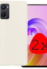 BASEY. Hoes Geschikt voor OPPO A76 Hoesje Siliconen Back Cover Case - Hoesje Geschikt voor OPPO A76 Hoes Cover Hoesje - Wit - 2 Stuks