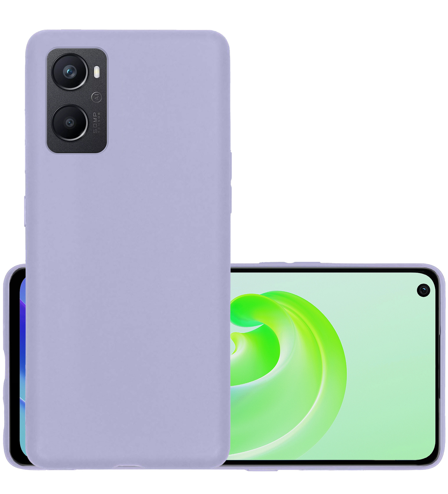 NoXx Hoes Geschikt voor OPPO A76 Hoesje Cover Siliconen Back Case Hoes - Lila