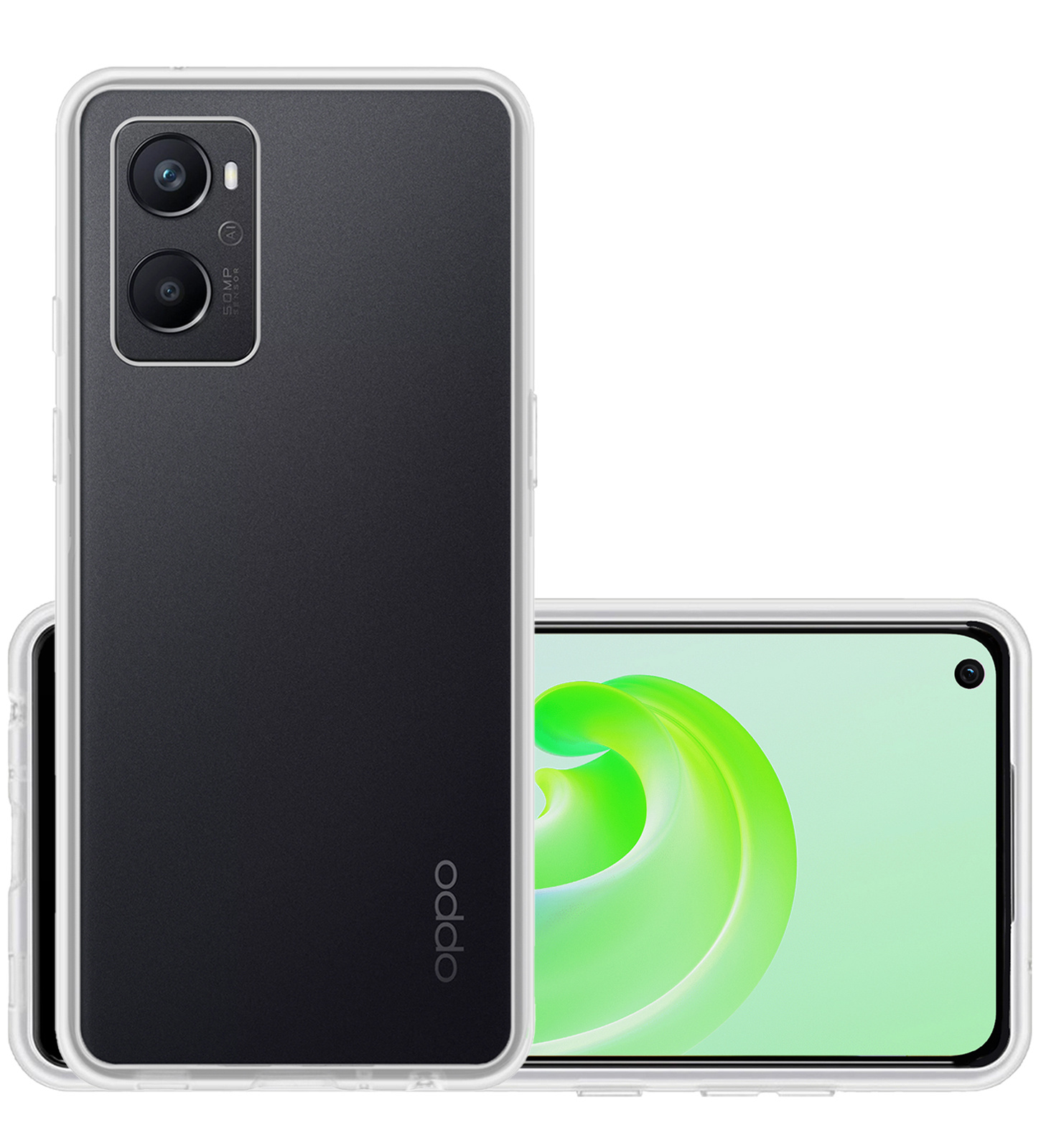 NoXx Hoes Geschikt voor OPPO A76 Hoesje Cover Siliconen Back Case Hoes - Transparant