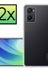 NoXx Hoes Geschikt voor OPPO A76 Hoesje Cover Siliconen Back Case Hoes - Transparant - 2x