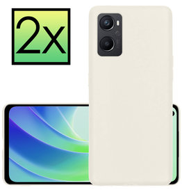 NoXx NoXx OPPO A76 Hoesje Siliconen - Wit - 2 PACK