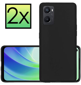 NoXx NoXx OPPO A76 Hoesje Siliconen - Zwart - 2 PACK