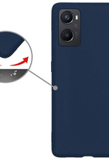 Nomfy Hoesje Geschikt voor OPPO A76 Hoesje Siliconen Cover Case - Hoes Geschikt voor OPPO A76 Hoes Back Case - Donkerblauw