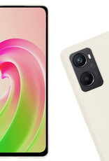 Nomfy Hoesje Geschikt voor OPPO A76 Hoesje Siliconen Cover Case - Hoes Geschikt voor OPPO A76 Hoes Back Case - Wit