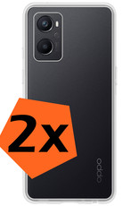 Nomfy Hoesje Geschikt voor OPPO A76 Hoesje Siliconen Cover Case - Hoes Geschikt voor OPPO A76 Hoes Back Case - 2-PACK - Transparant
