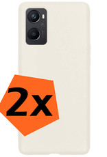 Nomfy Hoesje Geschikt voor OPPO A76 Hoesje Siliconen Cover Case - Hoes Geschikt voor OPPO A76 Hoes Back Case - 2-PACK - Wit