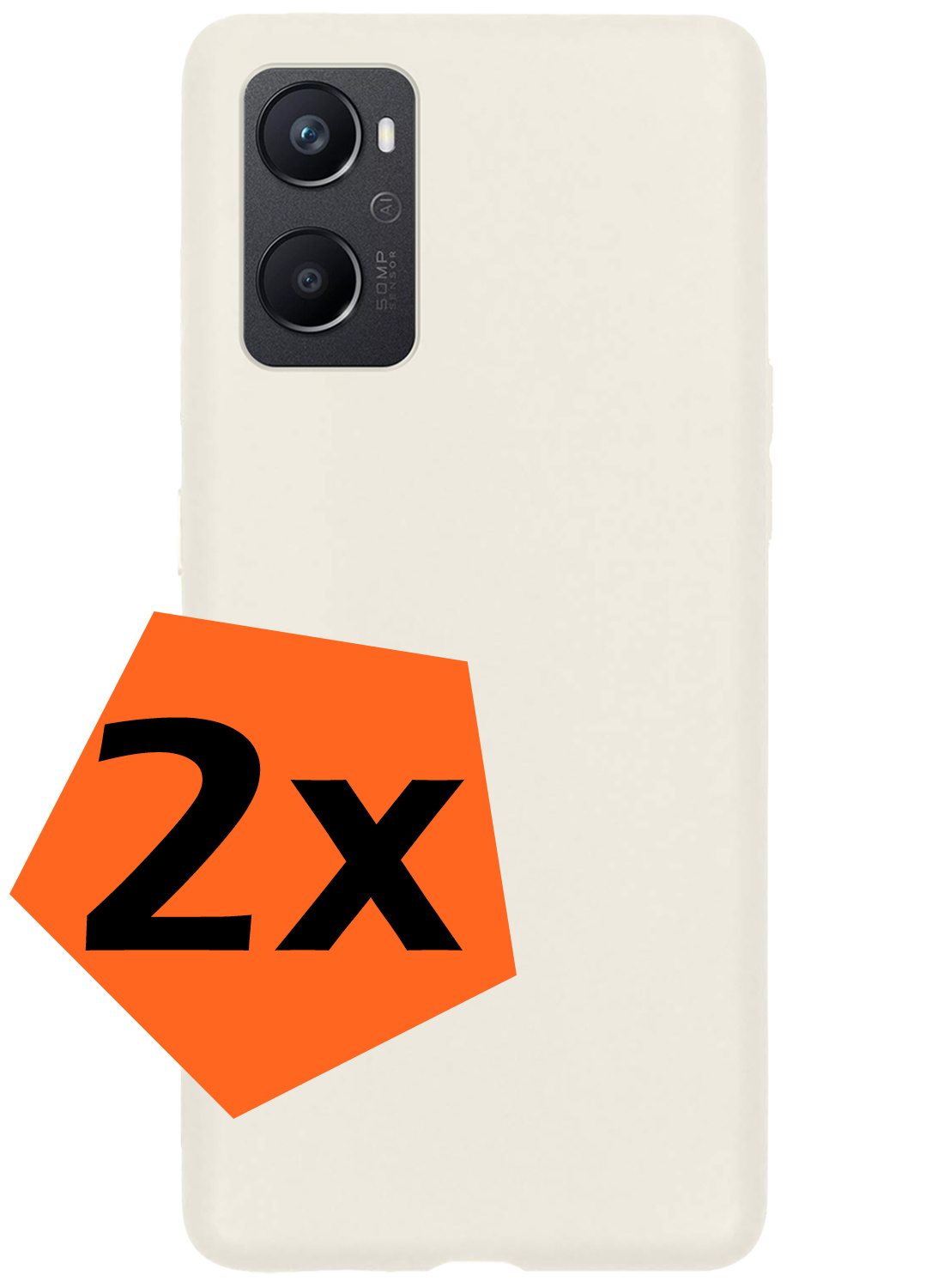 Nomfy Hoesje Geschikt voor OPPO A76 Hoesje Siliconen Cover Case - Hoes Geschikt voor OPPO A76 Hoes Back Case - 2-PACK - Wit