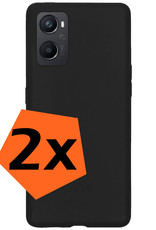 Nomfy Hoesje Geschikt voor OPPO A76 Hoesje Siliconen Cover Case - Hoes Geschikt voor OPPO A76 Hoes Back Case - 2-PACK - Zwart