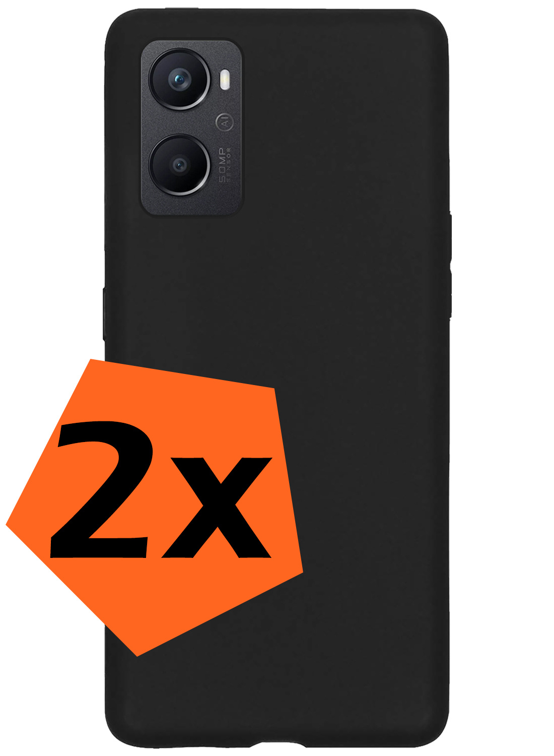 Nomfy Hoesje Geschikt voor OPPO A76 Hoesje Siliconen Cover Case - Hoes Geschikt voor OPPO A76 Hoes Back Case - 2-PACK - Zwart