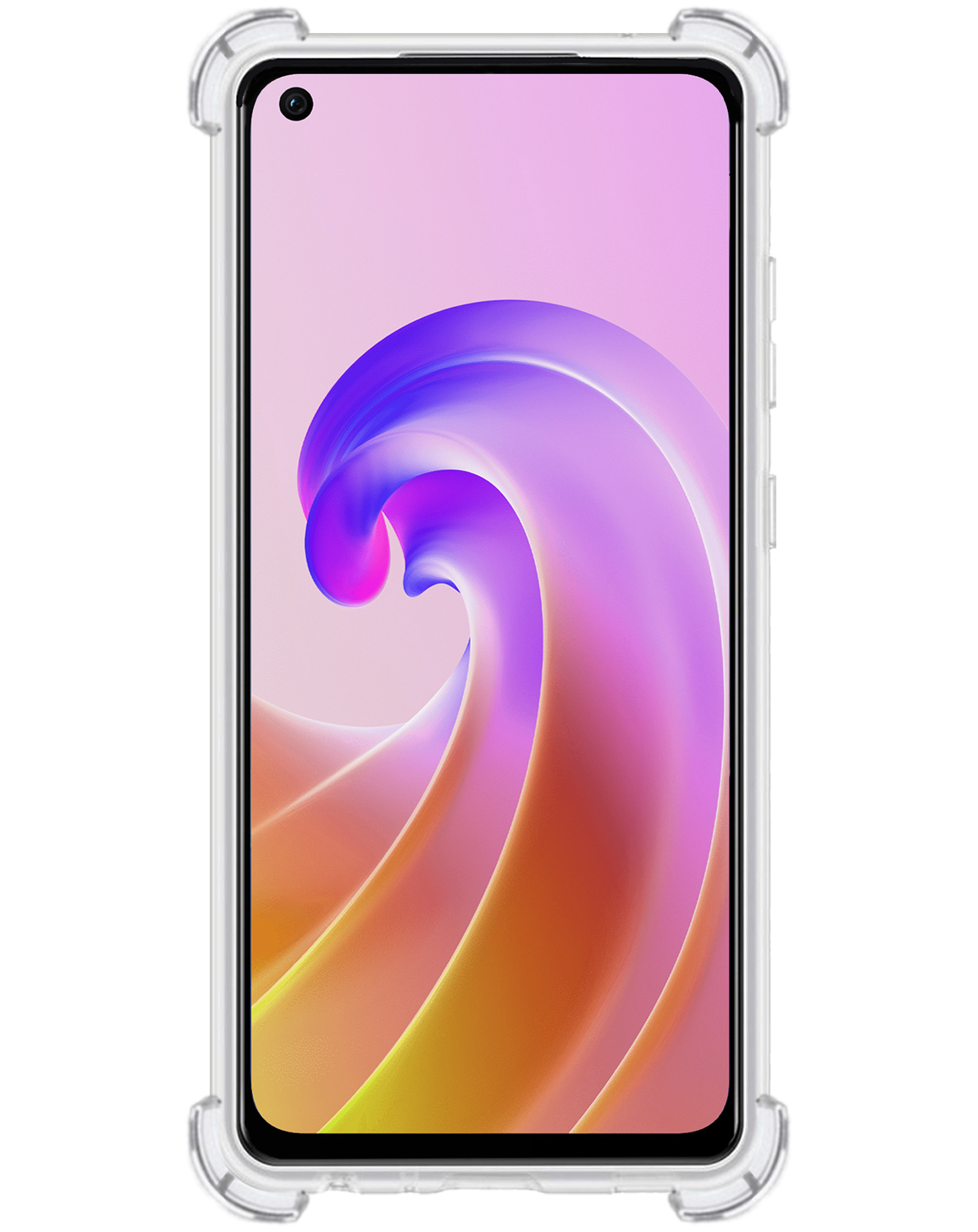 BASEY. Hoes Geschikt voor OPPO A76 Hoesje Shock Proof Case Hoes Siliconen Met Screenprotector - Hoesje Geschikt voor OPPO A76 Hoes Cover Shockproof - Transparant