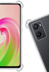 Nomfy Hoesje Geschikt voor OPPO A76 Hoesje Shock Proof Cover Case Shockproof Met Screenprotector - Hoes Geschikt voor OPPO A76 Hoes Siliconen Back Case - Transparant