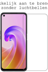 BASEY. Hoes Geschikt voor OPPO A76 Hoesje Siliconen Back Cover Case Met Screenprotector - Hoesje Geschikt voor OPPO A76 Hoes Cover Hoesje - Lichtroze