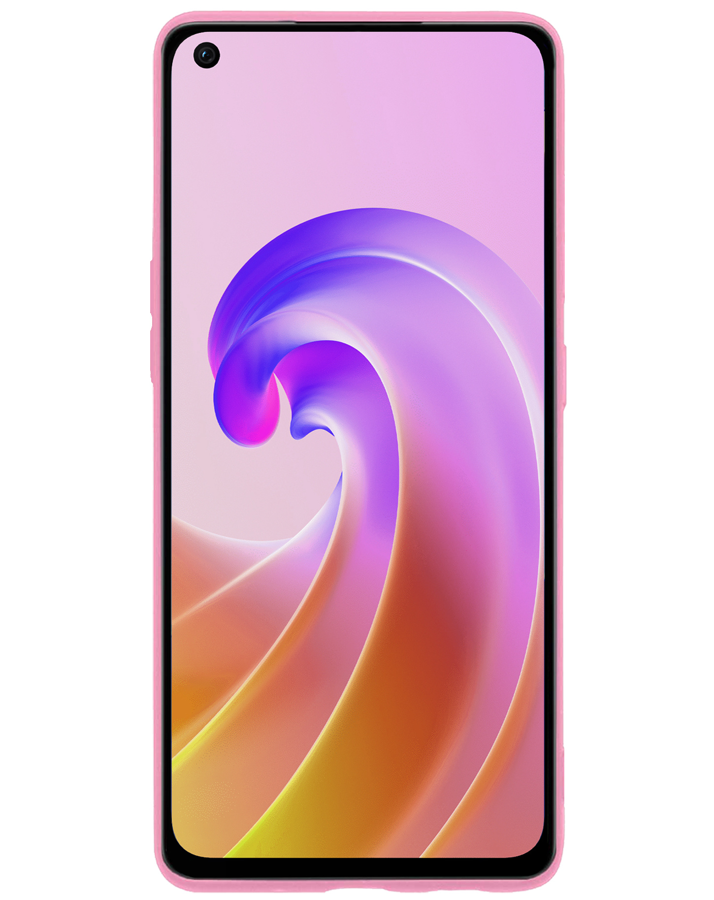 BASEY. Hoes Geschikt voor OPPO A76 Hoesje Siliconen Back Cover Case Met 2x Screenprotector - Hoesje Geschikt voor OPPO A76 Hoes Cover Hoesje - Lichtroze