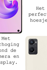 BASEY. Hoes Geschikt voor OPPO A76 Hoesje Siliconen Back Cover Case Met 2x Screenprotector - Hoesje Geschikt voor OPPO A76 Hoes Cover Hoesje - Wit