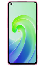 NoXx Hoes Geschikt voor OPPO A76 Hoesje Cover Siliconen Back Case Hoes Met Screenprotector - Roze